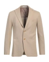 Tagliatore Man Blazer Beige Size 40 Cotton