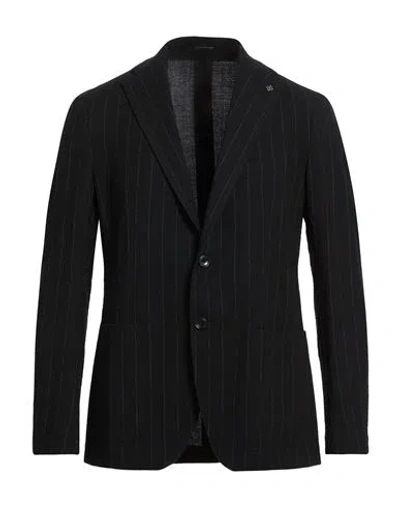 Tagliatore Man Blazer Black Size 38 Virgin Wool, Elastane