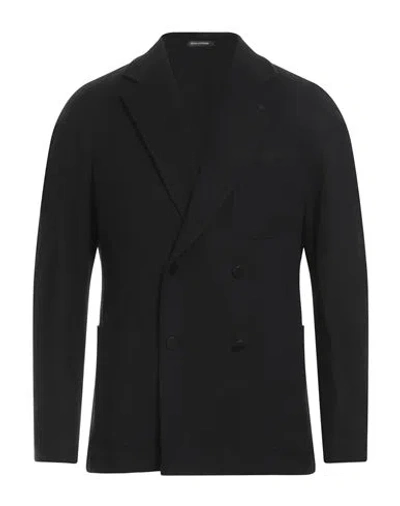 Tagliatore Man Blazer Black Size 44 Virgin Wool, Cashmere
