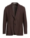 Tagliatore Man Blazer Brown Size 44 Linen, Virgin Wool