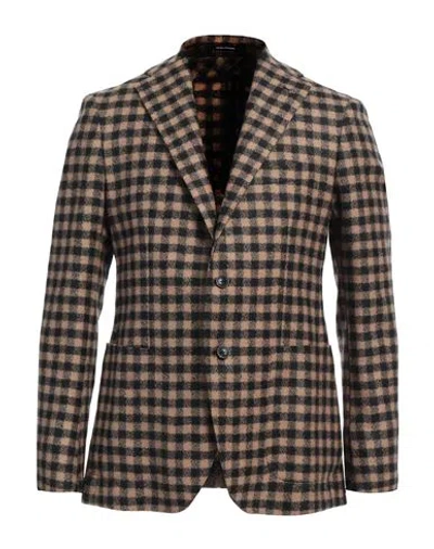 Tagliatore Checkered Front Pockets Long Sleeves Blazers In Multi