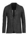 Tagliatore Man Blazer Charcoal Size 34 Linen, Cotton In Grey