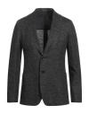 Tagliatore Man Blazer Charcoal Size 36 Linen, Cotton In Grey