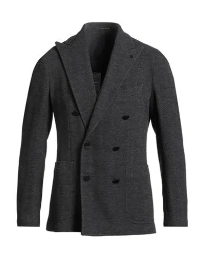 Tagliatore Man Blazer Charcoal Size 38 Acrylic, Wool, Polyester In Gray
