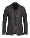 Tagliatore Man Blazer Charcoal Size 38 Linen, Cotton In Gray