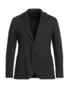Tagliatore Man Blazer Charcoal Size 36 Polyester, Virgin Wool, Acrylic In Black