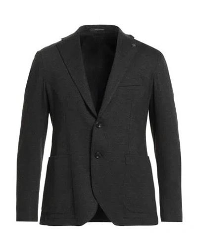 TAGLIATORE TAGLIATORE MAN BLAZER CHARCOAL SIZE 38 VISCOSE, POLYAMIDE, ELASTANE