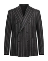 Tagliatore Man Blazer Charcoal Size 40 Virgin Wool, Polyester In Gray