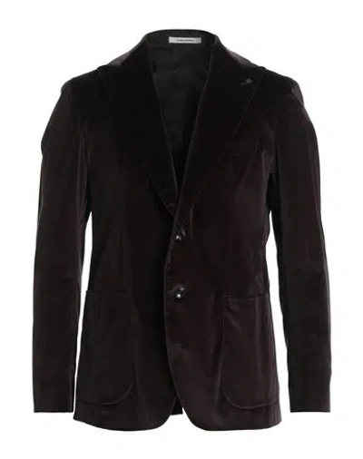 Tagliatore Man Blazer Chocolate Brown Size 44 Cotton, Elastane
