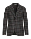 Tagliatore Man Blazer Dark Brown Size 38 Alpaca Wool, Wool, Polyamide In Black