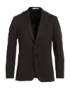 Tagliatore Man Blazer Dark Brown Size 38 Polyester, Virgin Wool, Acrylic