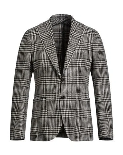 Tagliatore Man Blazer Dark Brown Size 38 Virgin Wool, Polyamide