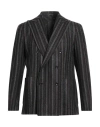 Tagliatore Man Blazer Charcoal Size 40 Virgin Wool, Polyester In Gray
