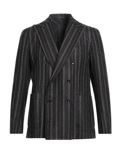 TAGLIATORE TAGLIATORE MAN BLAZER DARK BROWN SIZE 40 VIRGIN WOOL, POLYESTER