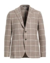 Tagliatore Man Blazer Taupe Size 40 Virgin Wool, Silk In Grey