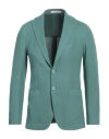 Tagliatore Man Blazer Emerald Green Size 38 Cotton