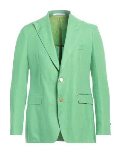Tagliatore Man Blazer Green Size 38 Linen