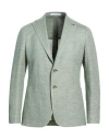 Tagliatore Man Blazer Green Size 38 Linen, Cotton