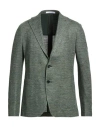 Tagliatore Man Blazer Green Size 38 Linen, Cotton