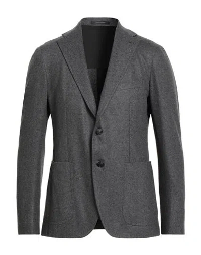 Tagliatore Man Blazer Grey Size 38 Cashmere In Gray
