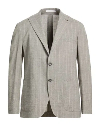 Tagliatore Man Blazer Grey Size 38 Virgin Wool, Elastane In Gray
