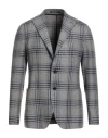 Tagliatore Man Blazer Grey Size 38 Virgin Wool, Polyamide In Gray