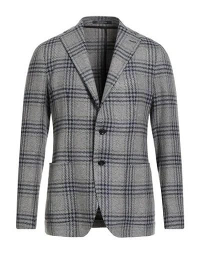Tagliatore Man Blazer Grey Size 38 Virgin Wool, Polyamide In Gray