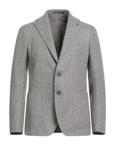TAGLIATORE TAGLIATORE MAN BLAZER GREY SIZE 40 VIRGIN WOOL, POLYAMIDE