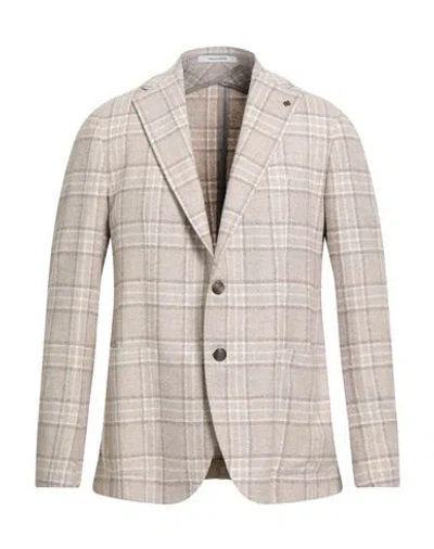 TAGLIATORE TAGLIATORE MAN BLAZER GREY SIZE 40 VIRGIN WOOL, SILK