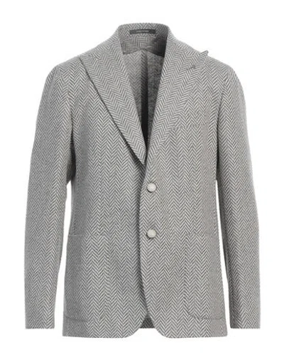 Tagliatore Man Blazer Grey Size 44 Virgin Wool, Cashmere