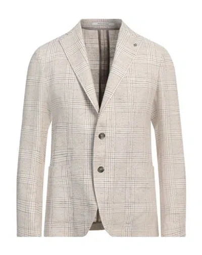Tagliatore Man Blazer Ivory Size 36 Cotton, Linen, Silk, Virgin Wool, Viscose In White