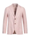 Tagliatore Man Blazer Apricot Size 40 Linen, Virgin Wool In Beige