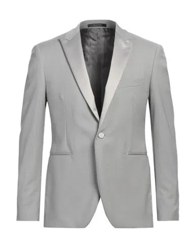 Tagliatore Man Blazer Light Grey Size 38 Virgin Wool, Elastane In Gray