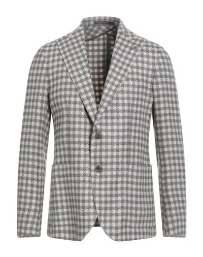 Tagliatore Man Blazer Light Grey Size 38 Virgin Wool, Polyamide In Gray