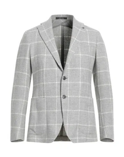 Tagliatore Man Blazer Light Grey Size 42 Virgin Wool, Silk In Gray
