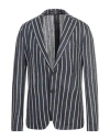 Tagliatore Man Blazer Charcoal Size 38 Linen, Cotton, Polyamide In Blue