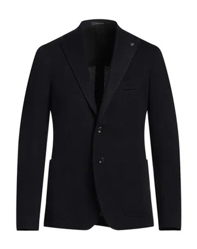 TAGLIATORE TAGLIATORE MAN BLAZER MIDNIGHT BLUE SIZE 38 POLYESTER, VIRGIN WOOL, ACRYLIC