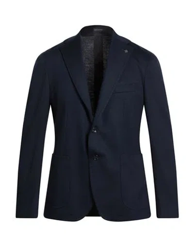 Tagliatore Man Blazer Midnight Blue Size 38 Virgin Wool, Acrylic, Polyester