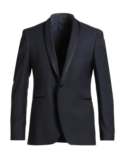 Tagliatore Man Blazer Midnight Blue Size 38 Virgin Wool, Elastane