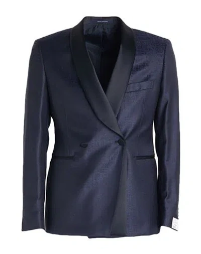 Tagliatore Man Blazer Midnight Blue Size 38 Virgin Wool, Elastane