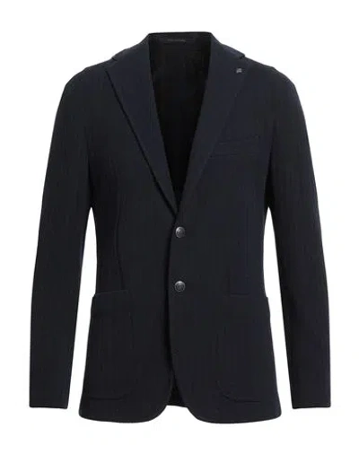 TAGLIATORE TAGLIATORE MAN BLAZER MIDNIGHT BLUE SIZE 38 VIRGIN WOOL, POLYAMIDE