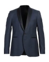Tagliatore Man Blazer Midnight Blue Size 42 Virgin Wool, Polyester, Elastane In Blue