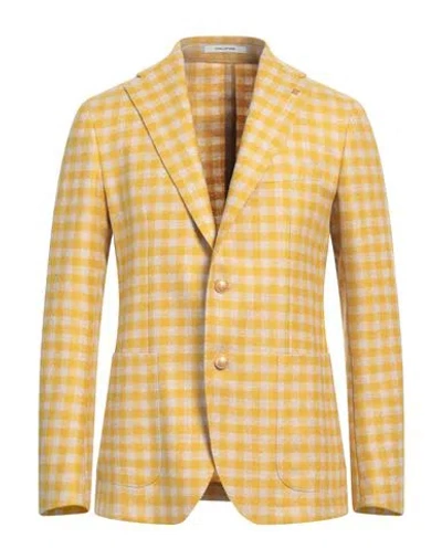 Tagliatore Man Blazer Mustard Size 38 Virgin Wool In Yellow