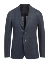 Tagliatore Man Blazer Navy Size 34 Linen, Cotton In Navy