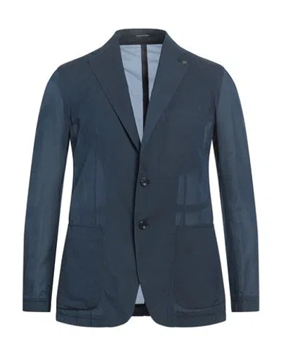 Tagliatore Man Blazer Navy Size 40 Polyamide, Polyester