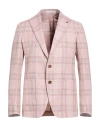 Tagliatore Man Blazer Pink Size 38 Linen, Cotton In Pink