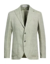 Tagliatore Man Blazer Sage Green Size 42 Linen, Virgin Wool