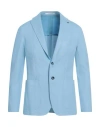 Tagliatore Man Blazer Sky Blue Size 36 Cotton