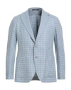 Tagliatore Man Blazer Sky Blue Size 38 Virgin Wool, Polyamide