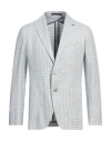 Tagliatore Man Blazer Sky Blue Size 40 Linen, Cotton In Blue